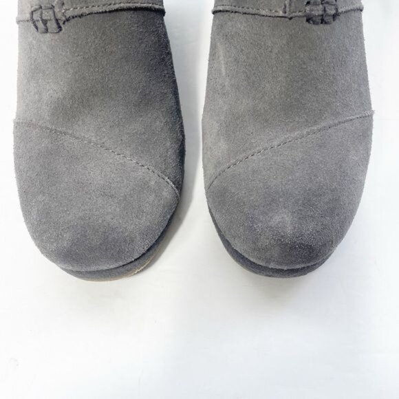 Toms Desert Wedge High Dark Suede Boots Size 8 - Picture 8 of 11